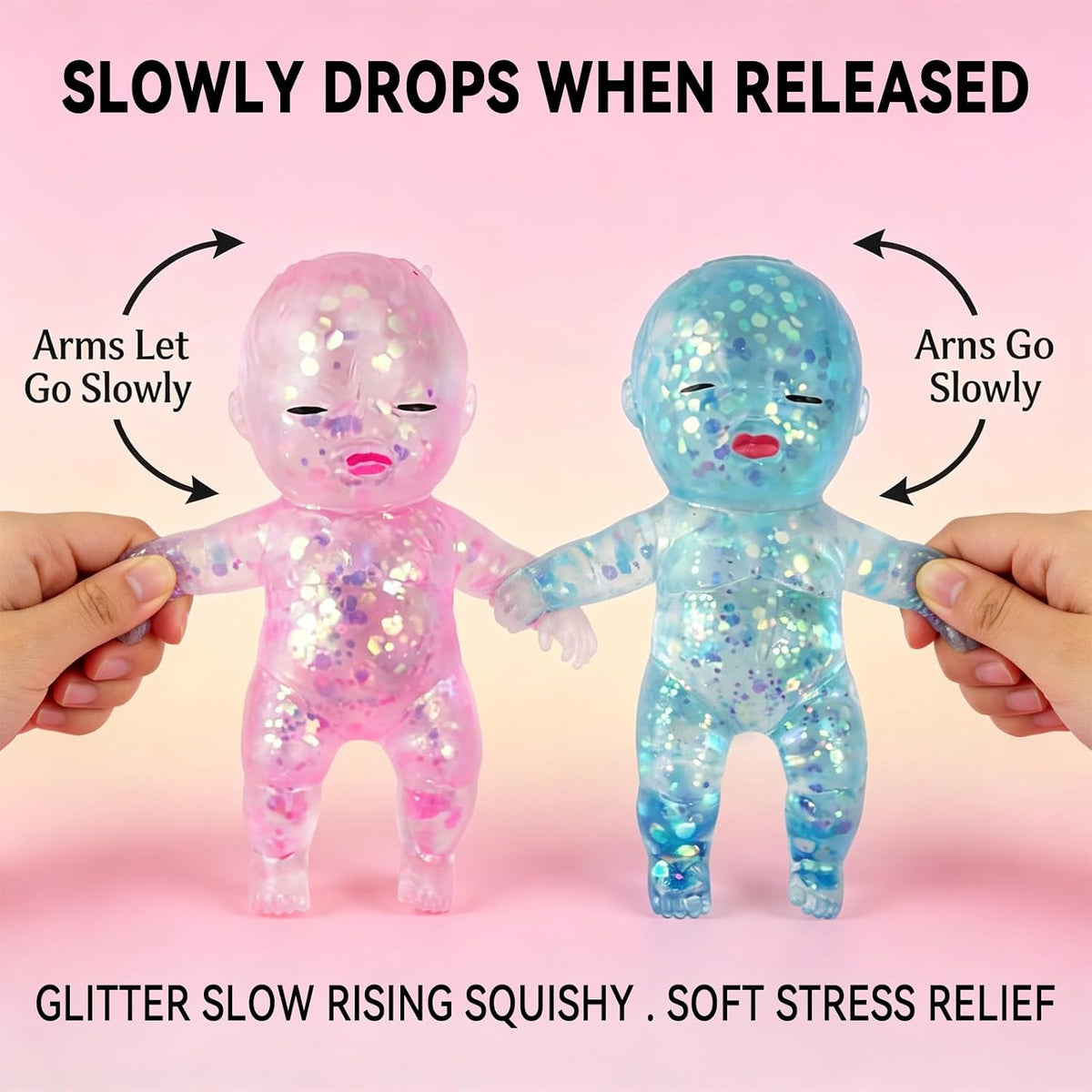 3PCS Squishies Glittery, Slow Rising Squishies, Desk Decor & Anxiety Relief