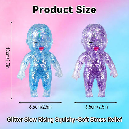 3PCS Squishies Glittery, Slow Rising Squishies, Desk Decor & Anxiety Relief