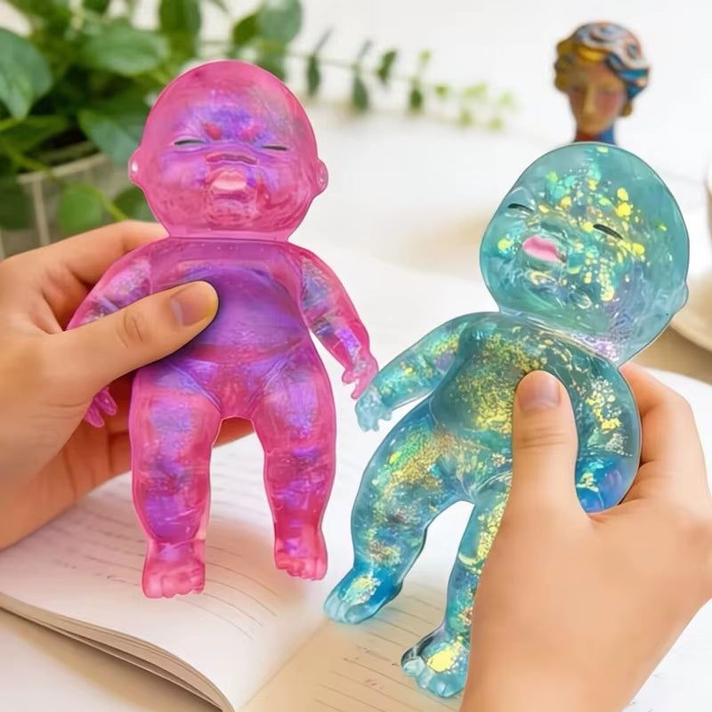 Anti-Stress Squeeze Cute Toy Baby Shape Stress Relief Toy Shining Squishy Baby Stretchable Slow Rising Toy for Friends Gift New