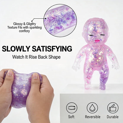 3PCS Squishies Glittery, Slow Rising Squishies, Desk Decor & Anxiety Relief
