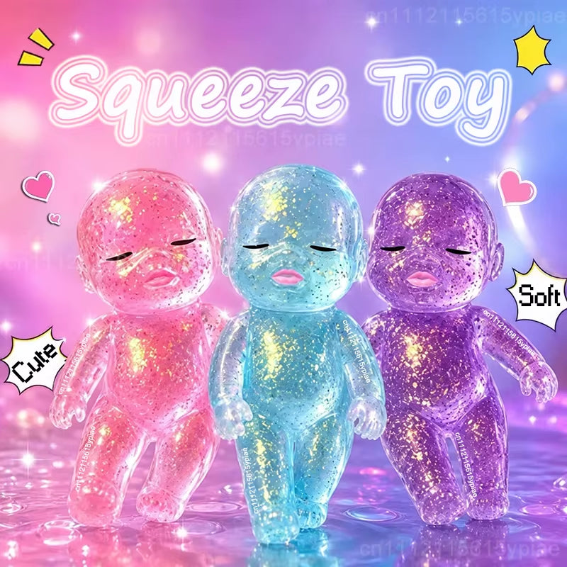 Anti-Stress Squeeze Cute Toy Baby Shape Stress Relief Toy Shining Squishy Baby Stretchable Slow Rising Toy for Friends Gift New